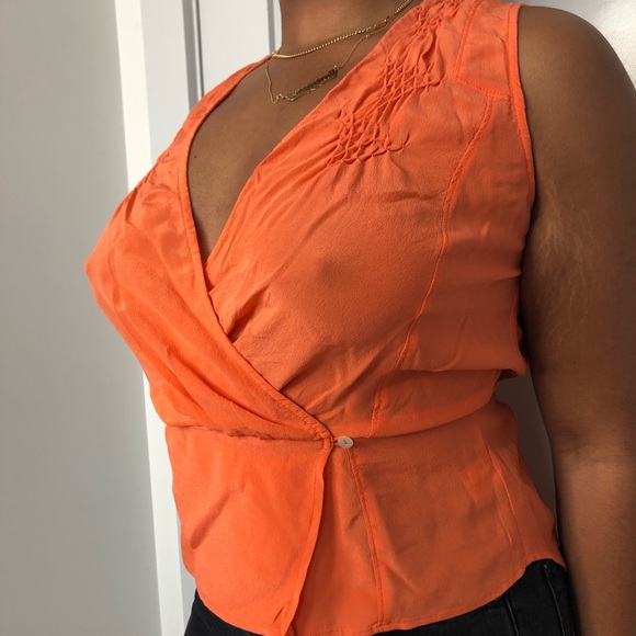 Boutique Orange Spring Blouse - Picture 1 of 3